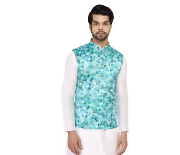 Modern Men Ethnic Modi Jacket/Trendy Men Ethnic Jacket/Elegant Nehru Jacket/Nehru Jacket/Waistcoat for Men/Print Coat/Coat for Men/Coti for Men/Print Jacket/Flower Style Jacket/Ethnic Nehru Jacket