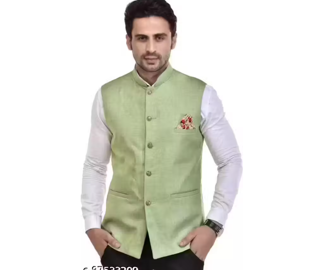 Nehru Jacket,Blazer For Men Black Stylish Latest Cotton Blend Jacket