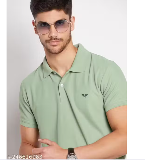 RISS Men's Cotton Half Sleeves Solid Polo T-shirt