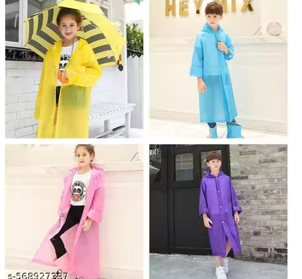 Rain Jackets Long with Hood (Age: 9 Years to 16 Years)kids