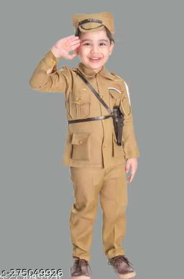 POLICE COSTUME HAVING FULL SHIRT AND PANT,CAP,GUN,GUN COVER,WHISTLE,WHISTLE THREAD