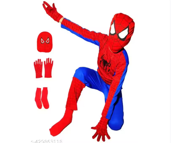 Maasuryakala Top Bottom Set Spidarmen Dress + Mask + gloves + sock Set dress ups & costume