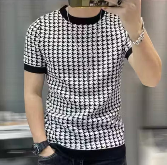 Round Neck Printed Polyester Tshirt For Men