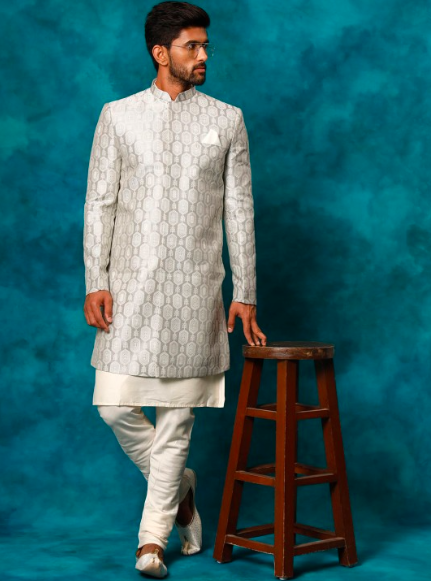 Embroidered Indo-Western Sherwani Set