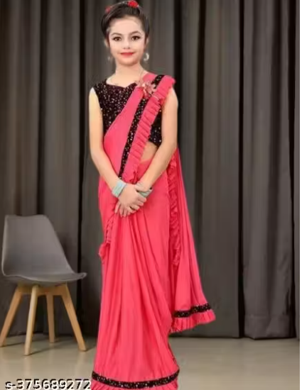 New Designer Kids Saree for wedding wear and party wear.