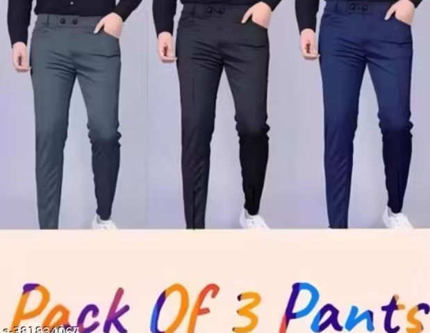 solid Casual lycra trousers for men