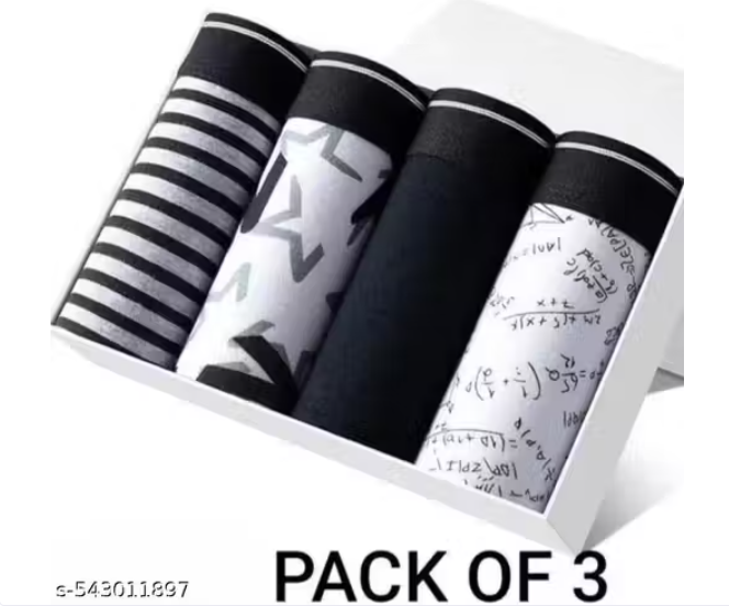 "Men's Premium Soft Cotton Stretchable Underwear – Comfortable, Breathable Innerwear with Elastic Waistband for Daily Use