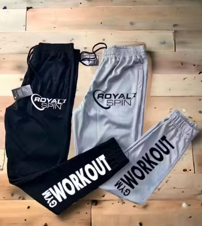 Mens black & grey Gym workout strachable sportswear yoga style trackpant combo 2 pcs