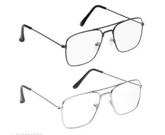 Trendy Men Multi Color Fiber Transparent Glasses (Pack-2)
