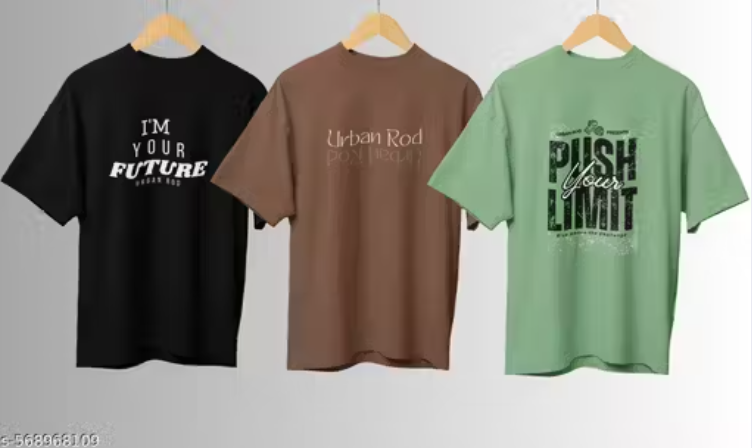 Urban Rod Men's Oversized T-Shirt | 100% Pure Cotton | Drop Shoulder Loose Fit | Stylish Streetwear for Boys & Men | Combo Pack of 3 | Black, Coffee and Green