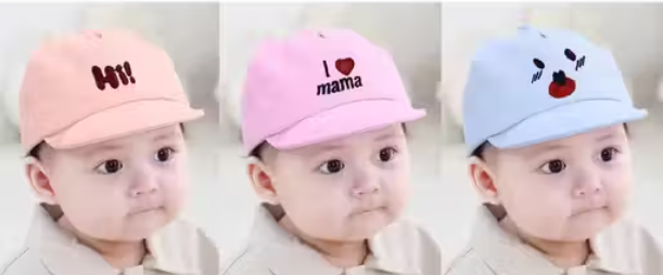 Infant soft cotton cap for summer pack of 3 Ideal for 1-2 Year